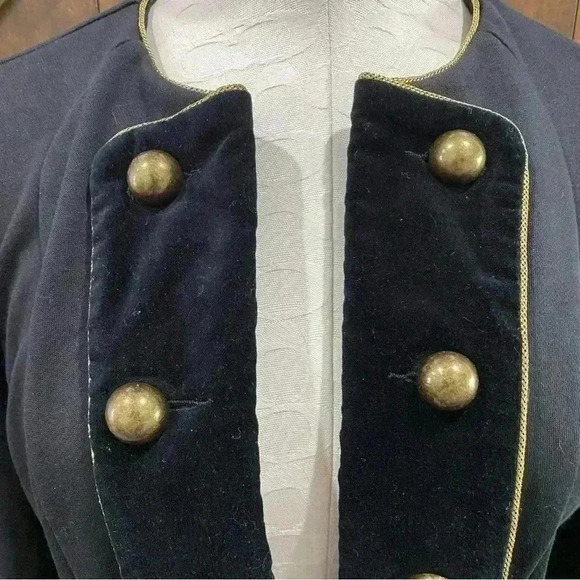 Tasha Pollizi Collection Black Military Inspired Brass Button Jacket Size M - Picture 4 of 6